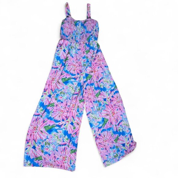 Womens Floral Wide Leg Jumpsuit - Picture 1 of 4